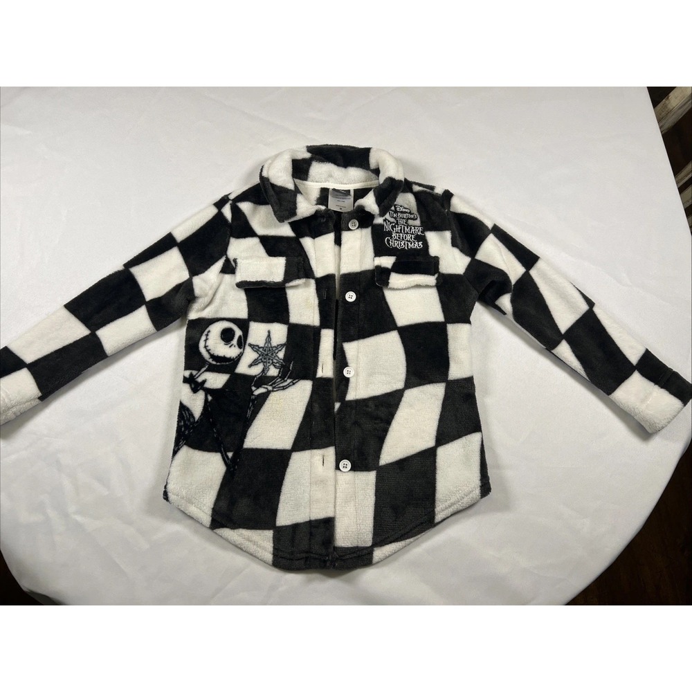 Disney Tim Burton's The Nightmare Before Christmas Fleece Button Shirt Youth Med